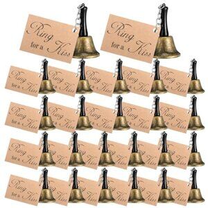 24 Set Wedding Bells Bulk Ring for a Kiss‎ with Tags Kissing Bells for Wedding